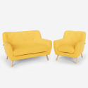 Lounge-Set Sessel und 2-Sitzer-Sofa skandinavisches Design Holz Stoff Algot Preis