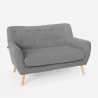 Lounge-Set Sessel und 2-Sitzer-Sofa skandinavisches Design Holz Stoff Algot 