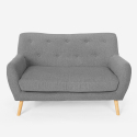 Lounge-Set Sessel und 2-Sitzer-Sofa skandinavisches Design Holz Stoff Algot 