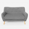 Lounge-Set Sessel und 2-Sitzer-Sofa skandinavisches Design Holz Stoff Algot 