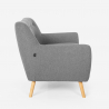Lounge-Set Sessel und 2-Sitzer-Sofa skandinavisches Design Holz Stoff Algot 