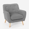 Lounge-Set Sessel und 2-Sitzer-Sofa skandinavisches Design Holz Stoff Algot 