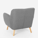 Lounge-Set Sessel und 2-Sitzer-Sofa skandinavisches Design Holz Stoff Algot 