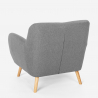 Lounge-Set Sessel und 2-Sitzer-Sofa skandinavisches Design Holz Stoff Algot 