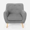 Lounge-Set Sessel und 2-Sitzer-Sofa skandinavisches Design Holz Stoff Algot 
