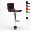 Sgabello per cucina e bar trapuntato Chesterfield in similpelle Design Honolulu Sconti