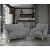 Lounge-Set Sessel und 2-Sitzer-Sofa skandinavisches Design Holz Stoff Algot Sales