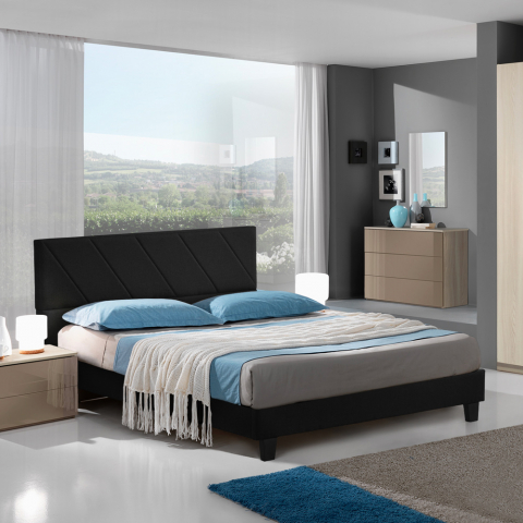 Doppelbett mit Lattenrost Stoff 160x190cm Olten