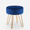 Sgabello imbottito pouf rotondo poggiapiedi velluto design Holoserica Offerta