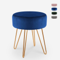 Sgabello imbottito pouf rotondo poggiapiedi velluto design Holoserica Promozione