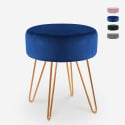 Tabouret rembourré repose-pieds pouf rond en velours design Holoserica Promotion