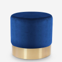 Niedriger runder gepolsterter Samt Hocker Pouf Design Rossetto Lagerbestand