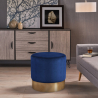 Niedriger runder gepolsterter Samt Hocker Pouf Design Rossetto Katalog