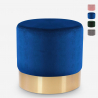 Niedriger runder gepolsterter Samt Hocker Pouf Design Rossetto Rabatte