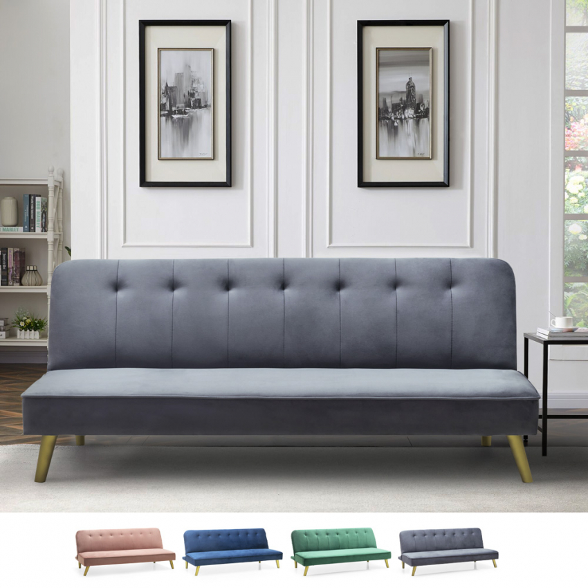 Canapé-lit gigogne 2 places, design moderne en tissu PORTO RICO