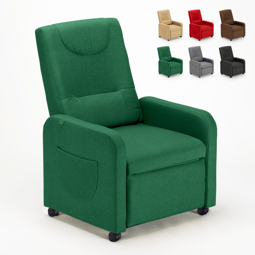 Fauteuil relax inclinable en tissu avec roulettes et repose-pieds Beautiful Fauteuil relax inclinable en tissu avec roulettes et repose-pieds Beautiful
