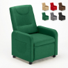 Fauteuil relax inclinable en tissu avec roulettes et repose-pieds Beautiful 