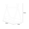 Lit enfant Montessori tente cabane 70x140cm en bois Wigee Remises