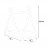Lit enfant Montessori tente cabane 70x140cm en bois Wigee Remises