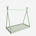 Lettino montessori tenda capanna letto bambini in legno 80x160cm Tipee Stock