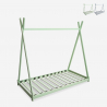 Lettino montessori tenda capanna letto bambini in legno 80x160cm Tipee Sconti