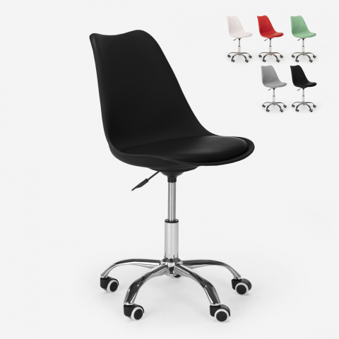 Sedia design girevole sgabello ufficio altezza regolabile ruote eiffel Octony Promozione