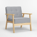 Poltrona sedia in legno design vintage retro scandinavo con braccioli Hage 