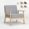 Poltrona sedia in legno design vintage retro scandinavo con braccioli Hage Vendita