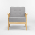 Poltrona sedia in legno design vintage retro scandinavo con braccioli Hage 