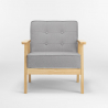 Poltrona sedia in legno design vintage retro scandinavo con braccioli Hage 