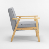 Poltrona sedia in legno design vintage retro scandinavo con braccioli Hage 
