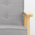 Poltrona sedia in legno design vintage retro scandinavo con braccioli Hage 