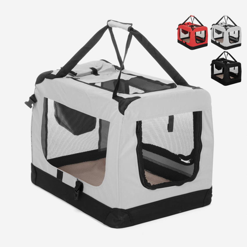Trasportino auto cani e gatti taglia media tessuto pieghevole 68,5x48x50cm Oliver L Sconti Trasportino auto cani e gatti taglia media tessuto pieghevole 68,5x48x50cm Oliver L Sconti