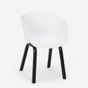 Set 2 sedie design tavolo nero quadrato 70x70cm moderno Navan Black 