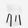 Set 2 sedie design tavolo nero quadrato 70x70cm moderno Navan Black 