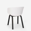 Set 2 sedie design tavolo nero quadrato 70x70cm moderno Navan Black 