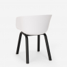 Set 2 sedie design tavolo nero quadrato 70x70cm moderno Navan Black 