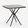 Set 2 Design Stühle quadratischer Tisch schwarz 70x70cm Navan Black 