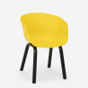 Table ronde noire design 80cm + 2 chaises Oden Black 