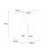 Table carrée beige 70x70cm + 2 chaises au design moderne Moai 
