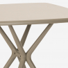 Set 2 Stühle Design beige quadratischer Tisch 70x70cm modern Navan 