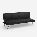 Divano letto 3 posti design clic clac reclinabile tessuto velluto Explicitus Offerta