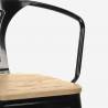 Sgabello bar industriale schienale top legno h68cm Steel Wood Back Light 