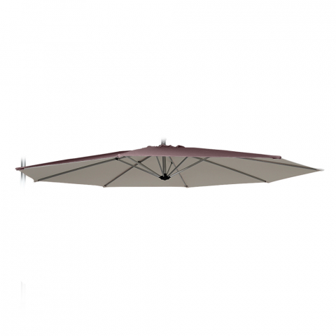 Ersatzbezug für Gartenschirm 3x3 Achteckiger Aluminiumarm Fan Brown