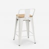 tabouret de bar cuisine design industriel style steel wood top light Remises