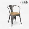 Lix stuhl industrie-design bar küche stahl holz arm light Lagerbestand