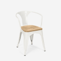 sedie stile design industriale bar cucina steel wood arm light Offerta