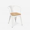 sedie stile design industriale bar cucina steel wood arm light Offerta