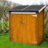Rimessa box in legno casetta addossata attrezzi per giardino Ambrogio 155x85 Sunset Promozione