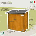 Rimessa box in legno casetta addossata attrezzi per giardino Ambrogio 155x85 Sunset Vendita
